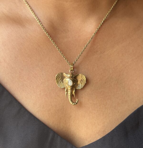 Boho Ganeshji Moonstone Pendant