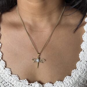 Boho Moonstone Dragon butterfly Pendant