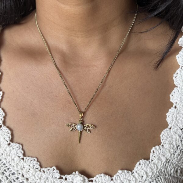 Boho Moonstone Dragon butterfly Pendant
