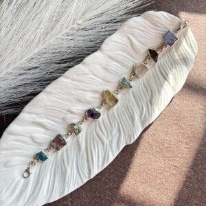 Natural Multi Raw Healing bracelet 92.5 Silver (Sterling Silver) - Pre order