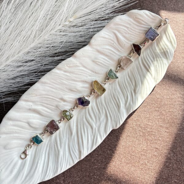 Natural Multi Raw Healing bracelet 92.5 Silver (Sterling Silver) - Pre order