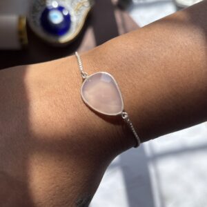 Energized Rose quartz Bracelet 92.5 Silver