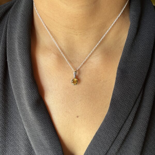 Energized Citrine Pendant 92.5 Silver - November Birthstone