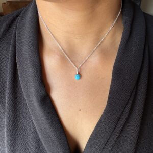 Energized Tibetian Turquoise Pendant 92.5 Silver