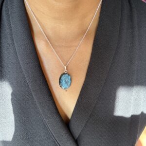 Energized Labradorite Evli Eye 92.5 Silver pendant