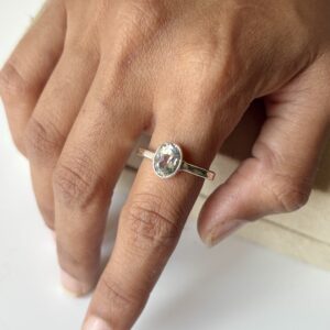 Energised Natural Clear quartz Ring | 92.5 Silver - Adjustable Ring