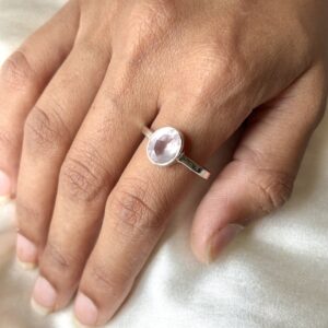 Energised Natural  Rose quartz Ring | 92.5 Silver - Adjustable Ring
