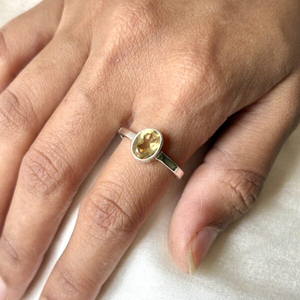 Energised Natural  Citrine Ring | 92.5 Silver - Adjustable Ring