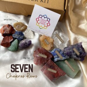 7 Chakra Natural Raw Stones with Potli  - Reiki Infused
