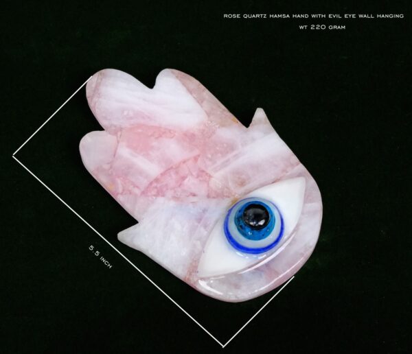 Rosequartz Hamsa Evil Eye wall Frame - Image 2