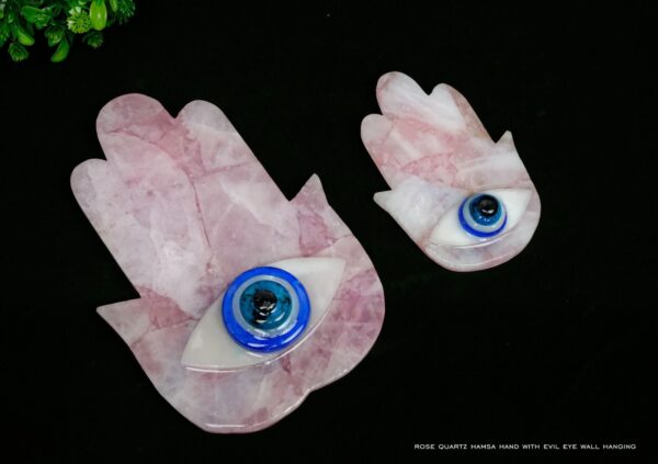 Rosequartz Hamsa Evil Eye wall Frame - Image 3