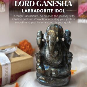 Natural Labradorite Ganeshji (297grams, 3.5inches)  | 100% Natural & Certified