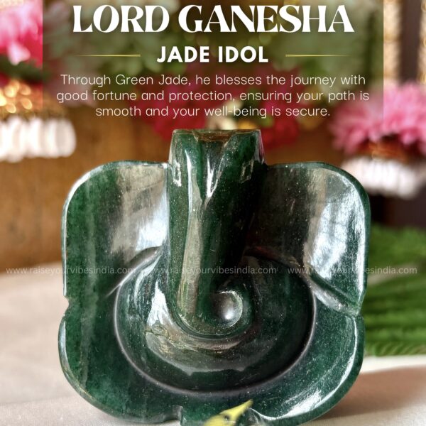 Natural Green Jade Ganeshji | 100% Authentic & Natural - Height 2.5inch