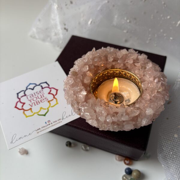 ✨Natural Rosequartz Chips Diya
