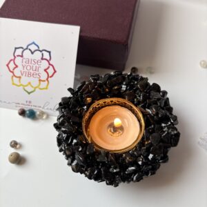 ✨Natural Black Tourmaline Chips Diya