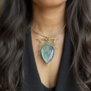 Labradorite Halo Necklace