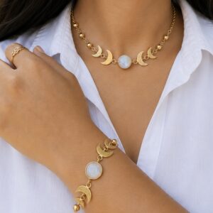 Phase of Moon Choker And Bracelet
