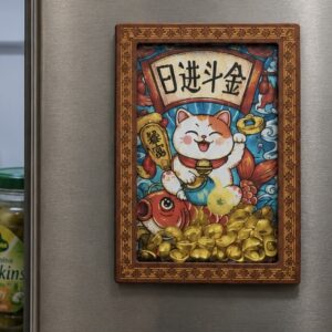 Feng Shui Maneki Neko (Lucky Cat) fridge magnet