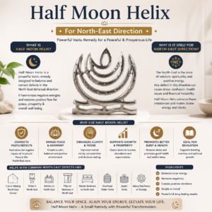Zinc Moon Helix – Vastu Remedy for North-East Direction Correction | Water Element Harmony | 4 & 6 Inch