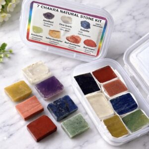 7 Chakra Natural Raw Stones with Potli - Reiki Infused - Copy