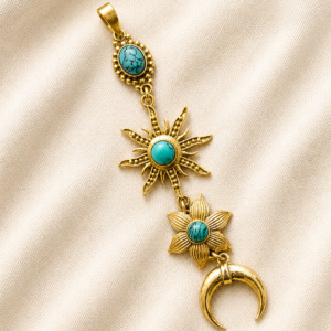 Sun Moon pendent - Turquoise
