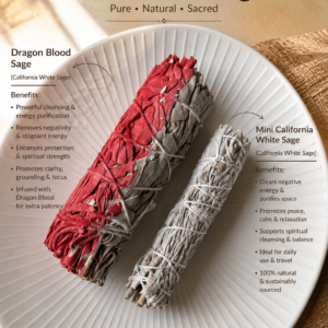 🍃 Dragon Blood California white sage 4 inches smudging bundles