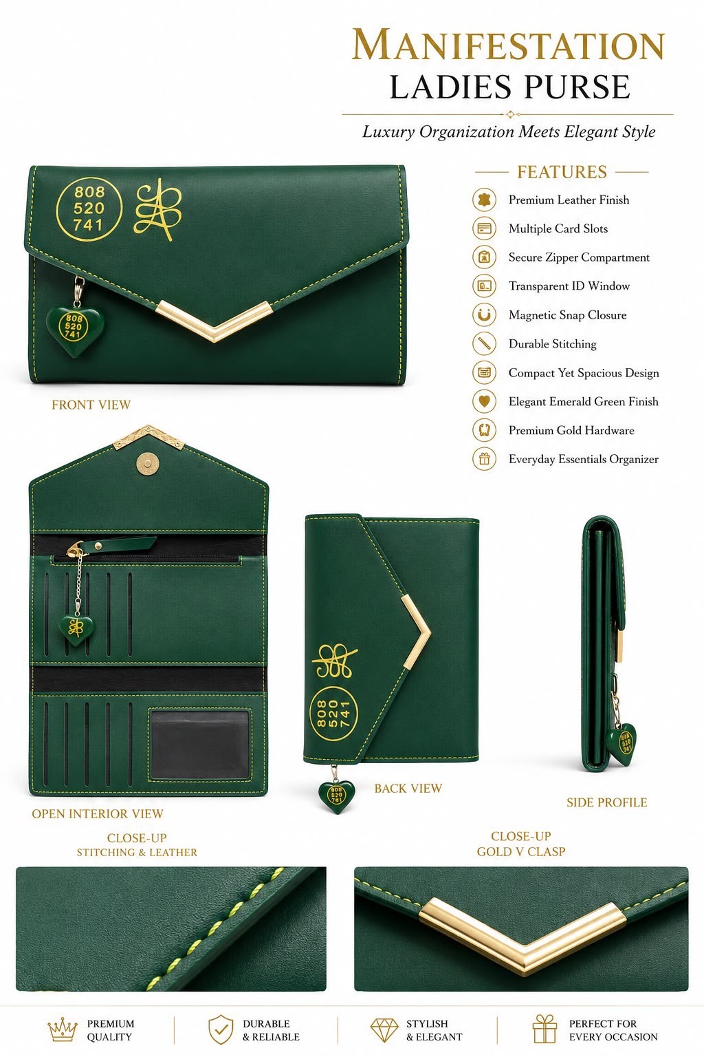 Ladies Wallet for Wealth & Prosperity - With Zibu Keychain - Image 4