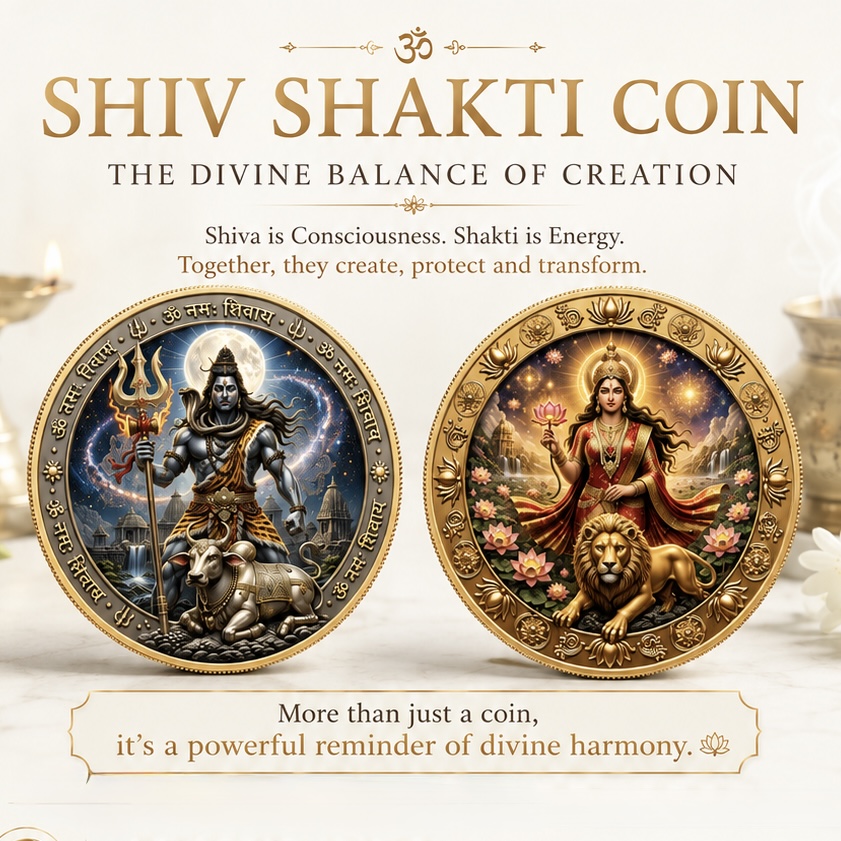Shiv Shakti Blessing Coin (Front - Back)